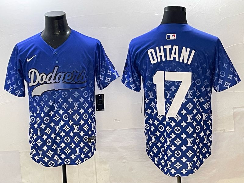 Men Los Angeles Dodgers #17 Ohtani Blue Nike 2025 MLB jersey 010